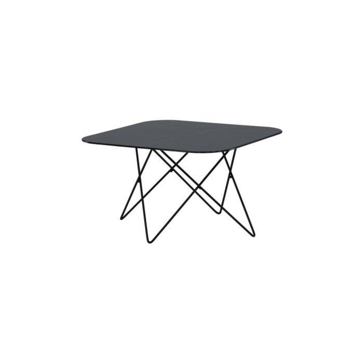 Paris Prix Table Basse en Verre Marbré  Tristar  80cm Noir