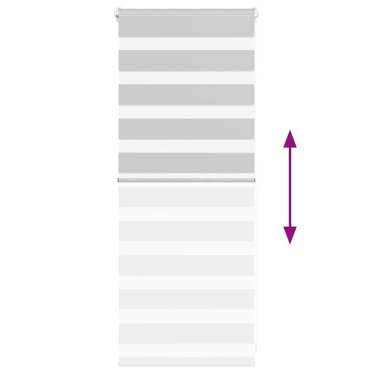 VIDAXL Store zebre gris clair largeur du tissu 50,9 cm polyester