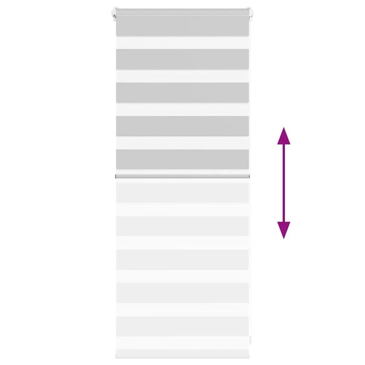 VIDAXL Store zebre gris clair largeur du tissu 50,9 cm polyester