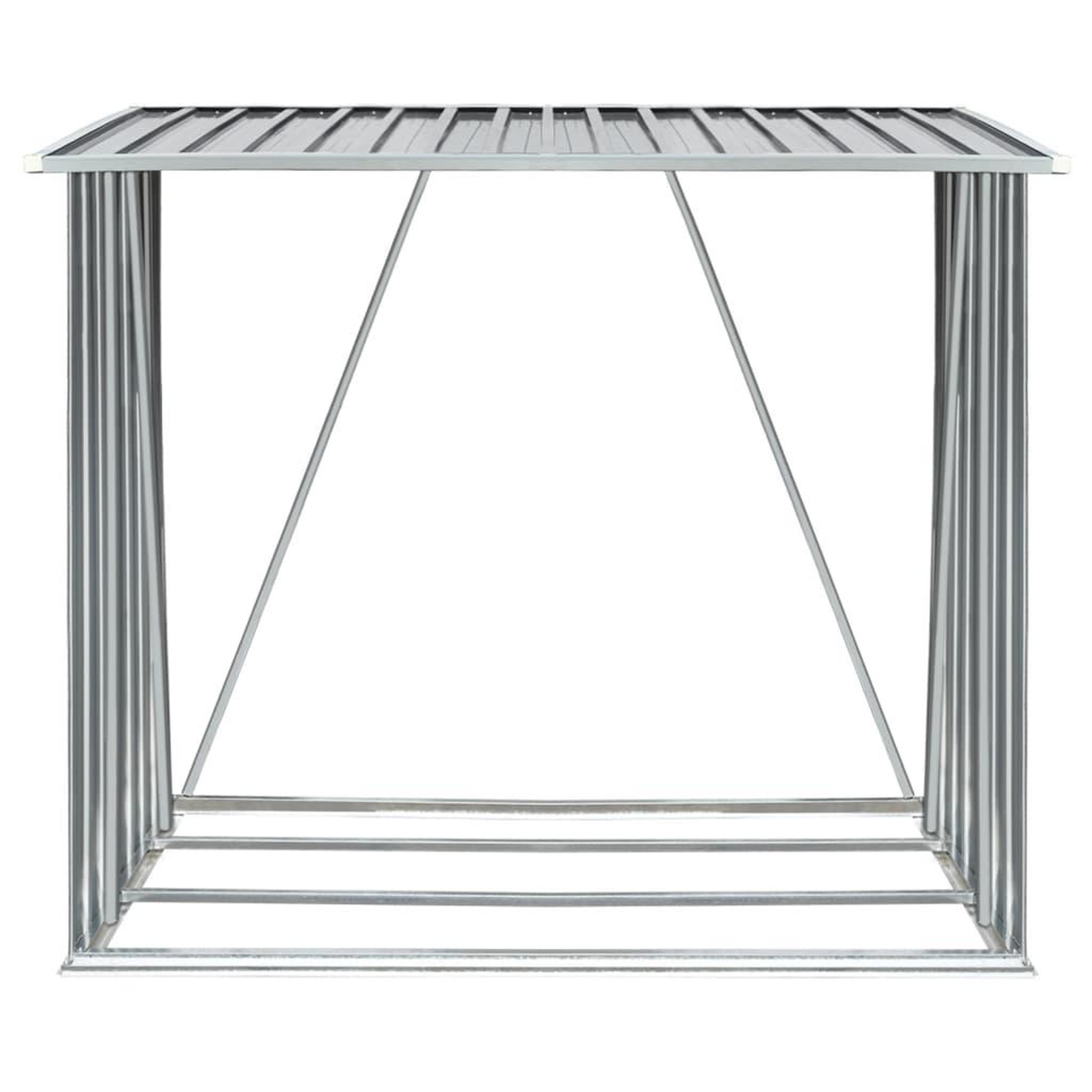 Voir la diapositive 3 : VIDAXL Abri de stockage de bois Acier galvanise 163x83x154 cm Gris