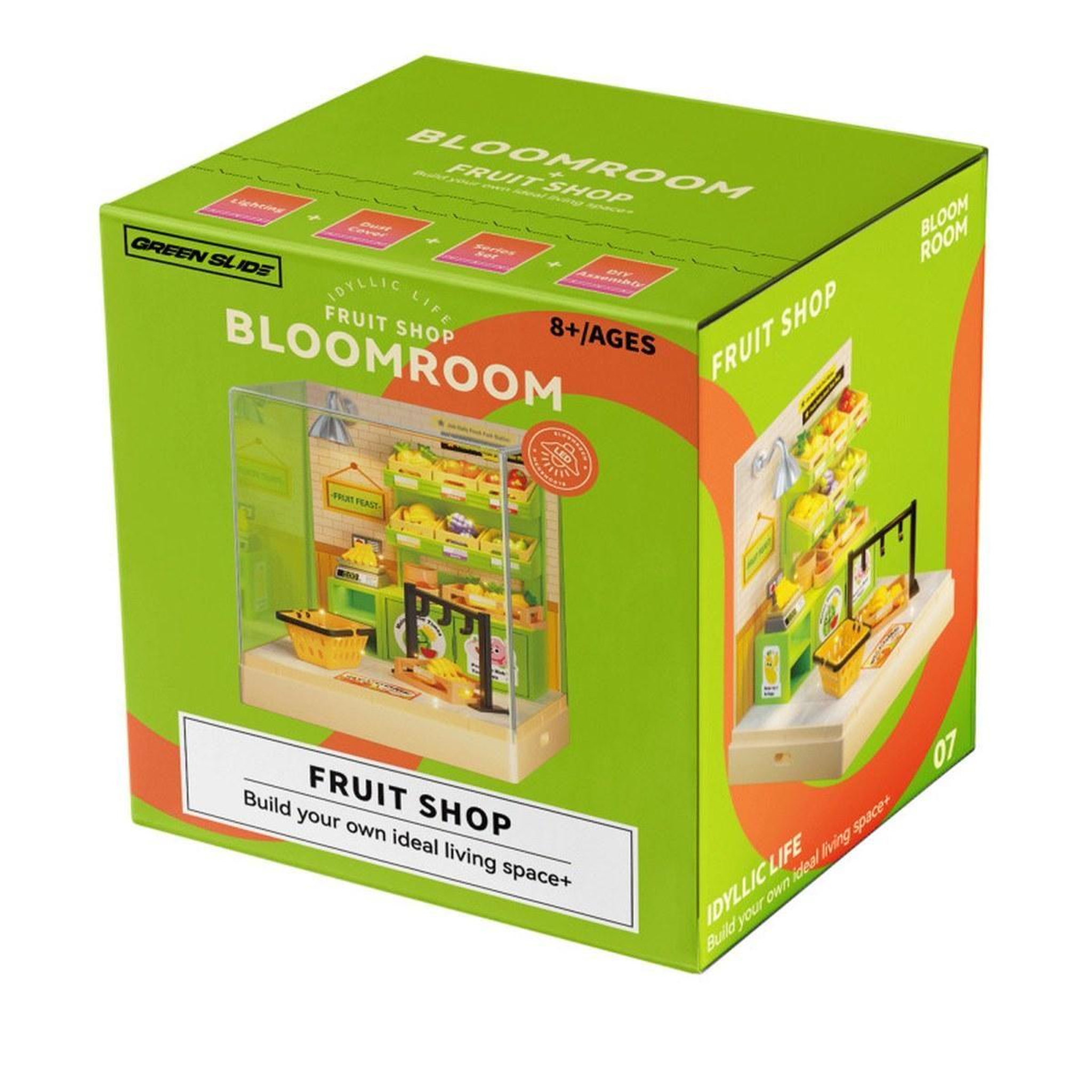 Voir la diapositive 2 : GREENSLIDE Maquette Green Slide - Miniature Empilable - Fruits Shop - LED - 66 pièces