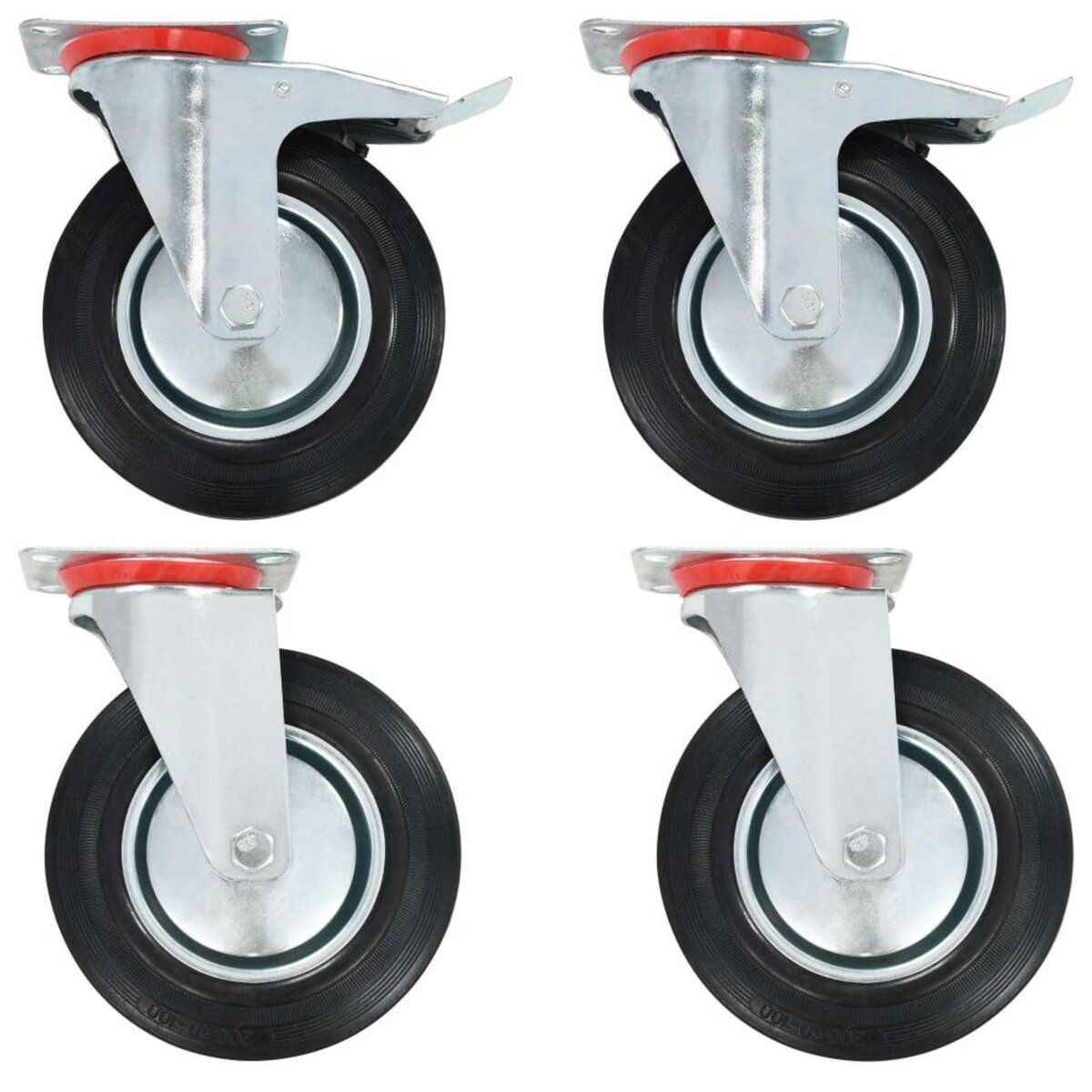 VIDAXL Roulettes pivotantes 4 pcs 200 mm