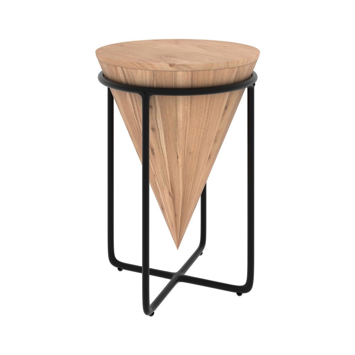 Rendez vous déco Grande sellette en bois d'accacia et métal D41 cm - Mafana