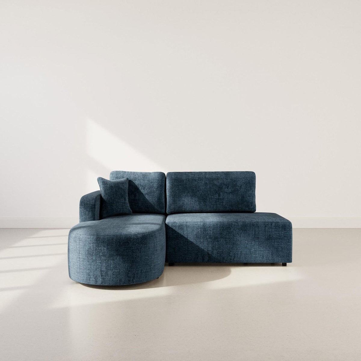 BEST MOBILIER Miro - canapé d'angle gauche 4 places convertible avec coffre en velours texturé