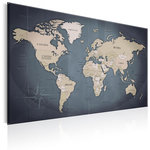 Paris Prix Tableau Imprimé  World Map : Shades of Grey. Coloris disponibles : Multicolore