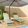 Voir la diapositive 5 : OUTSUNNY Lot de 2 bains de soleil transats inclinables - 2 roulettes - alu. textilène vert