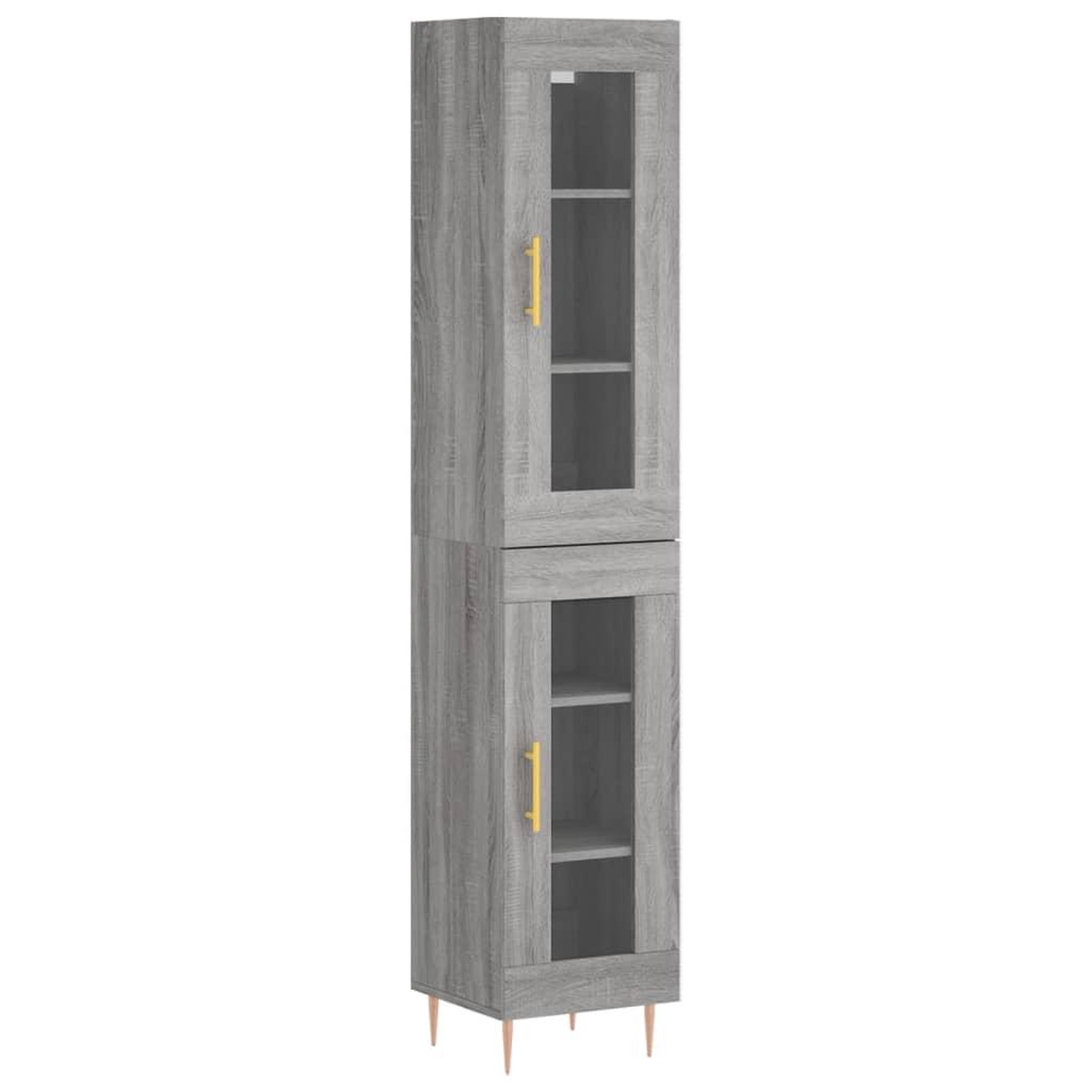 Voir la diapositive 2 : VIDAXL Buffet haut Sonoma gris 34,5x34x180 cm Bois d'ingenierie