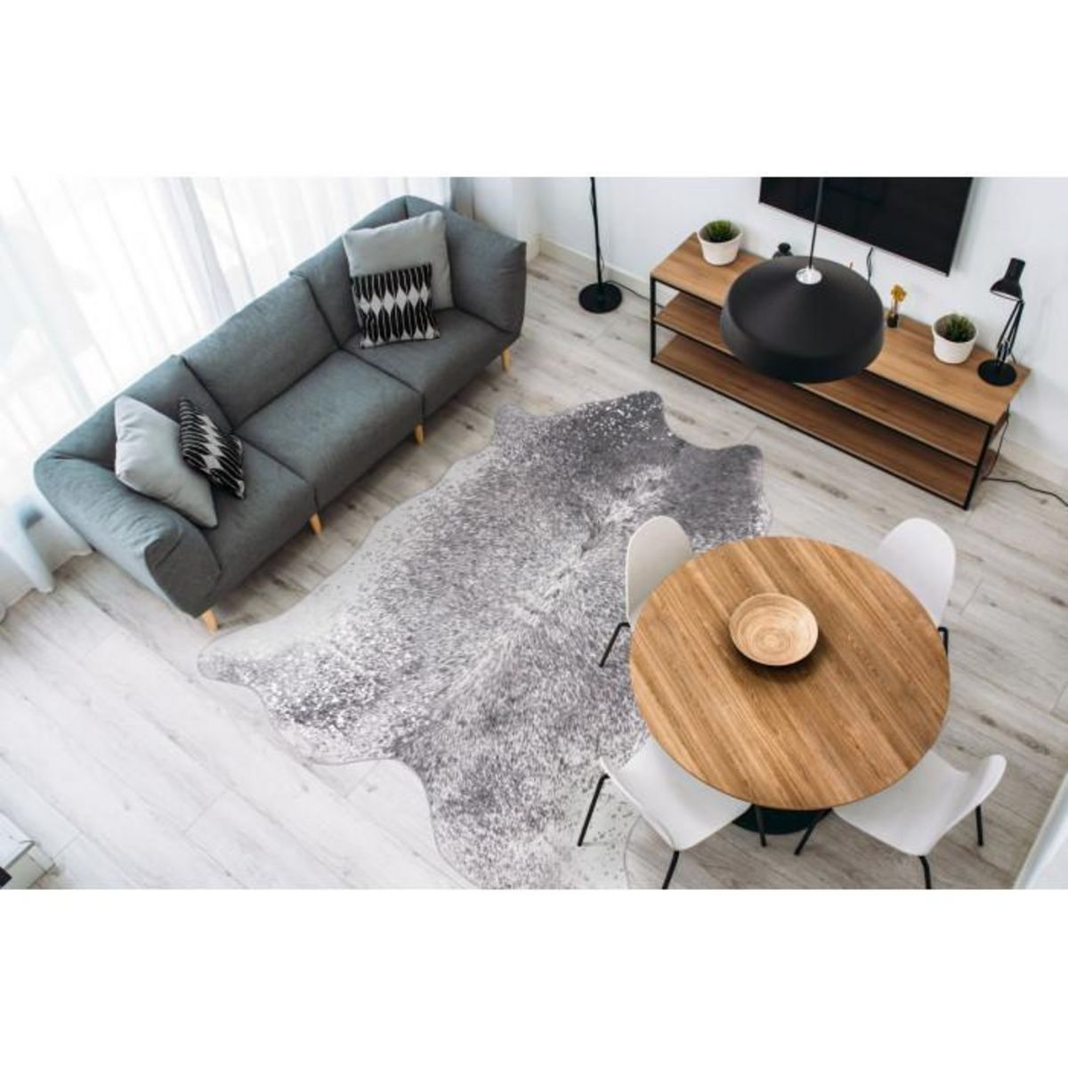 Paris Prix Tapis Motif Animal  Western  Argent & Marron