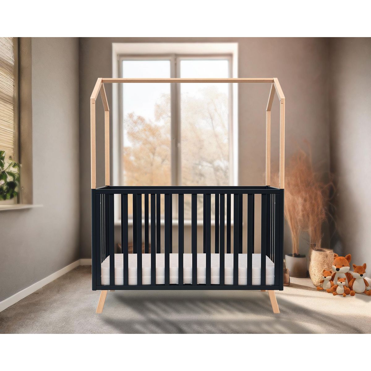 AT4 Lit cabane bébé évolutif CONFORT en bois