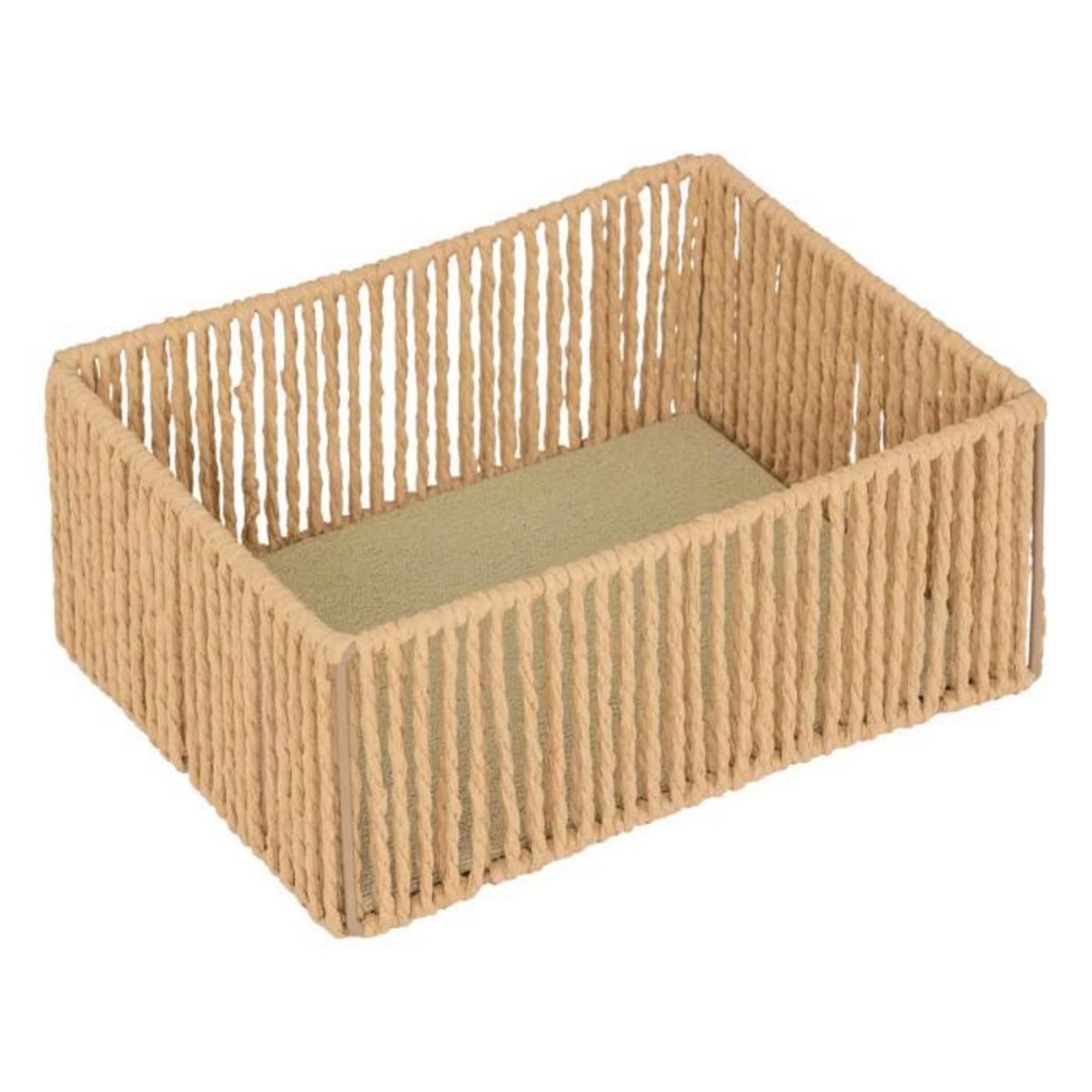 ATMOSPHERA Lot de 3 Paniers Rectangles  Ali  26cm Naturel