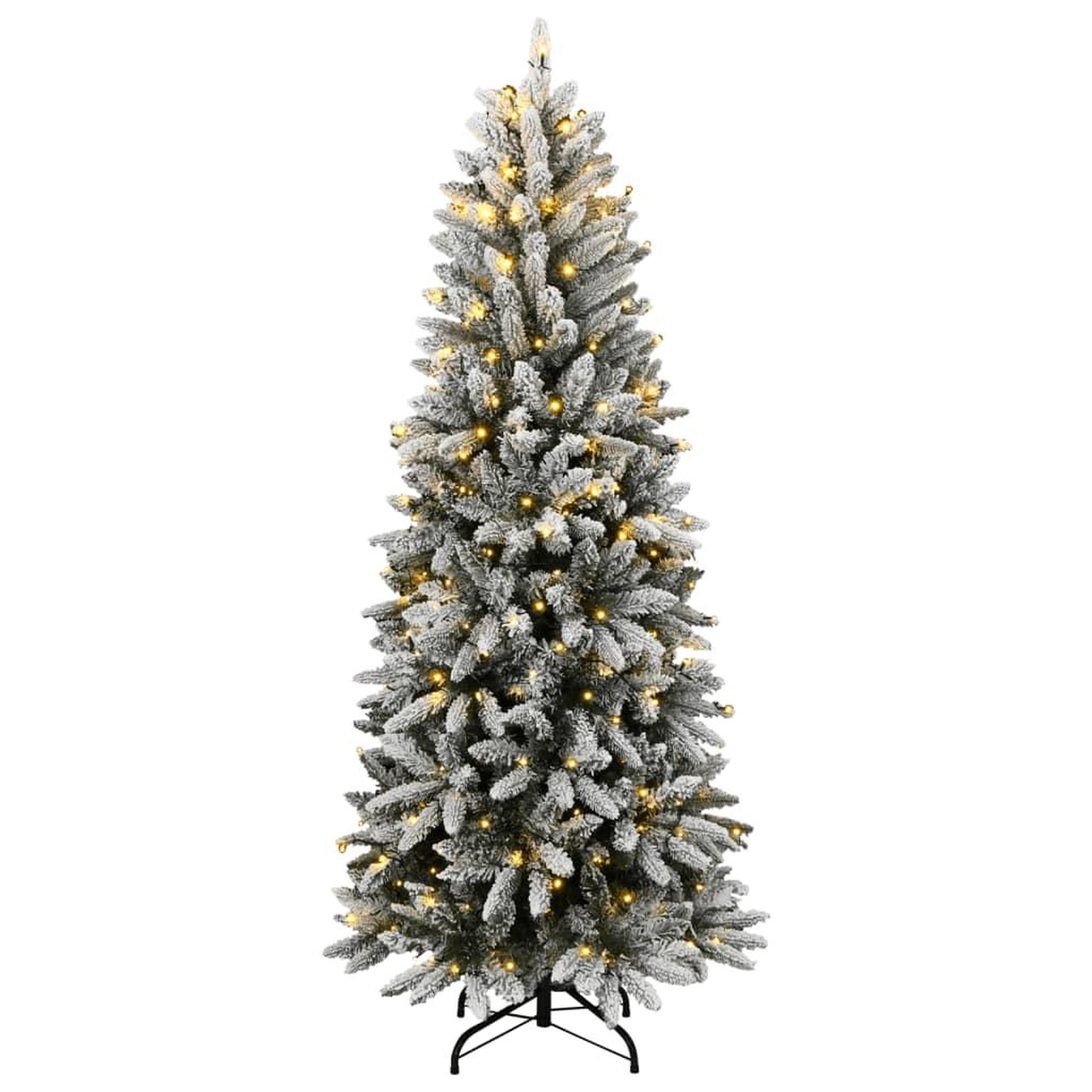 Voir la diapositive 2 : VIDAXL Sapin de Noël artificiel 300 LED et neige floquee 210 cm