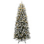 Voir la diapositive 2 : VIDAXL Sapin de Noël artificiel 300 LED et neige floquee 210 cm