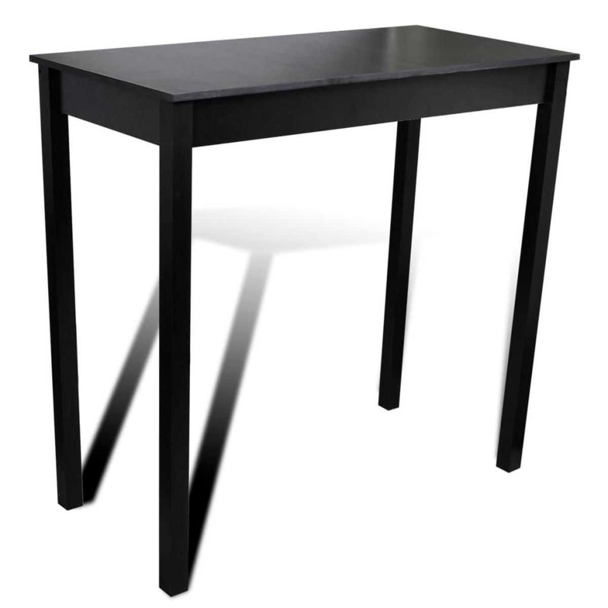 VIDAXL Set de 1 table de bar et 2 tabourets noir