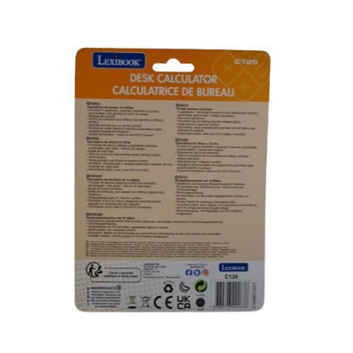 Lexibook Calculatrice de Bureau 12 Chiffres avec Double Alimentation