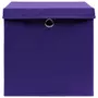 VIDAXL Boîtes de rangement avec couvercles 10 pcs 28x28x28 cm Violet