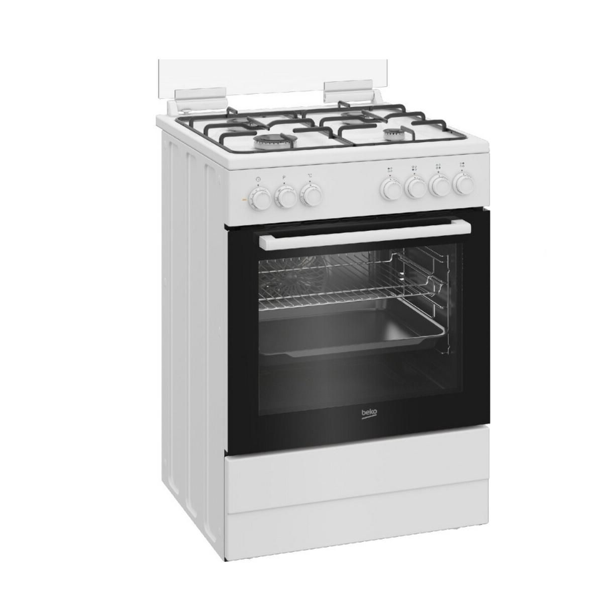 Beko Cuisinière gaz 72l 4 feux blanc - FBE62011WC
