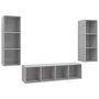 Voir la diapositive 2 : VIDAXL Ensemble de meuble TV 3 pcs Gris beton Bois d'ingenierie