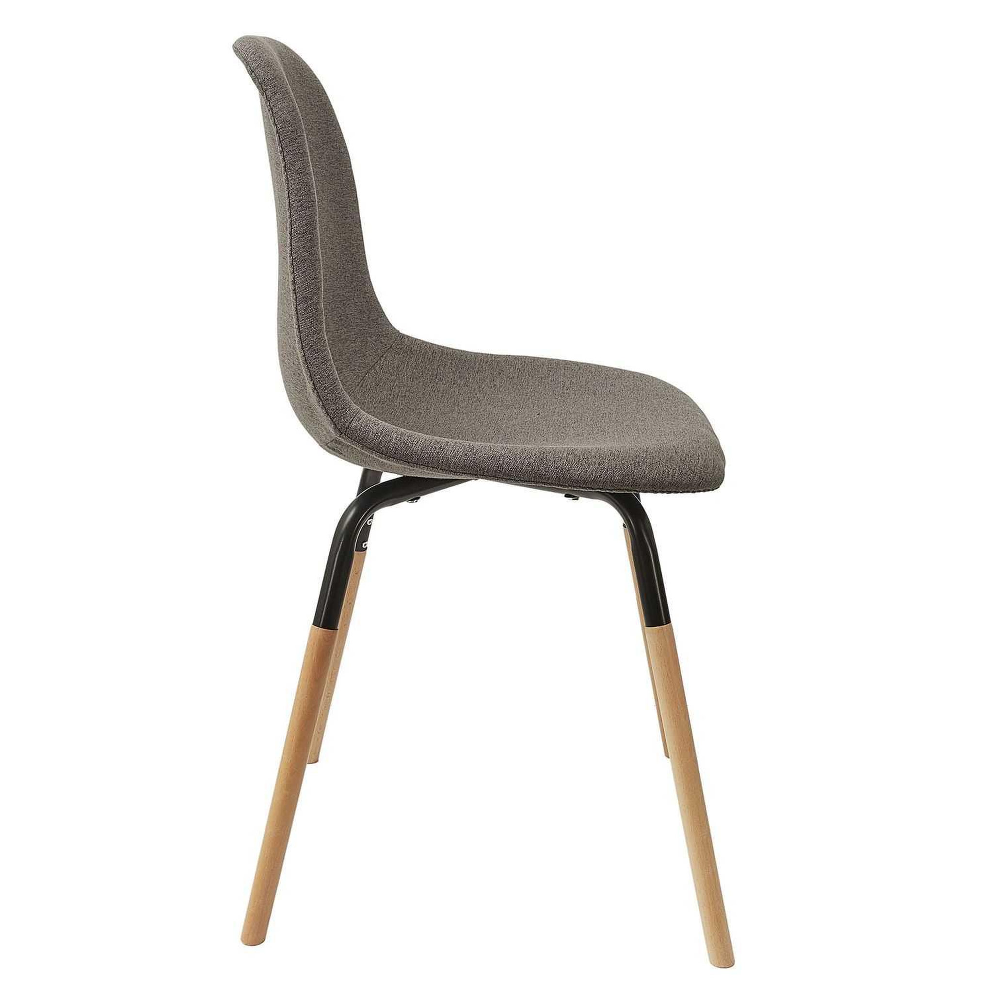 Voir la diapositive 4 : TOILINUX Lot de 4 chaises scandinave phenix en tissu et métal - gris