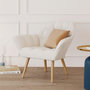 Voir la diapositive 2 : Rendez vous déco Fauteuil en tissu bouclé blanc-Simba