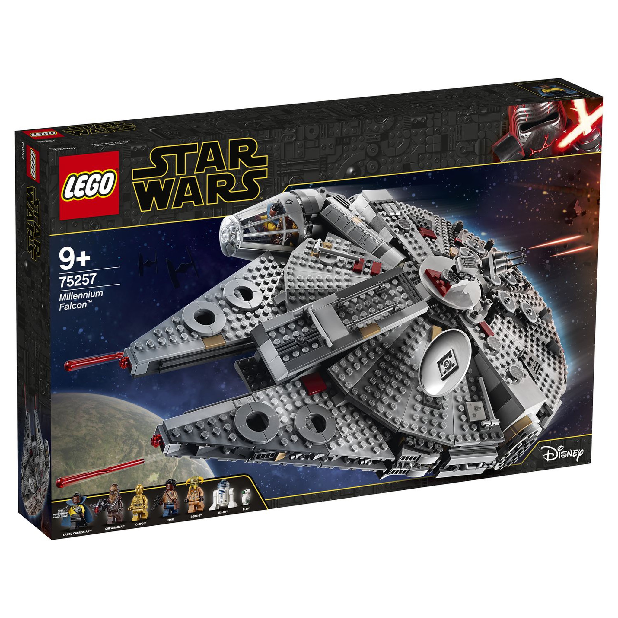 Voir la diapositive 2 : LEGO Star Wars 75257 - Faucon Millenium -  L'Ascension de Skywalker, À Construire avec Finn, Chewbacca, Lando, C-3PO, R2-D2