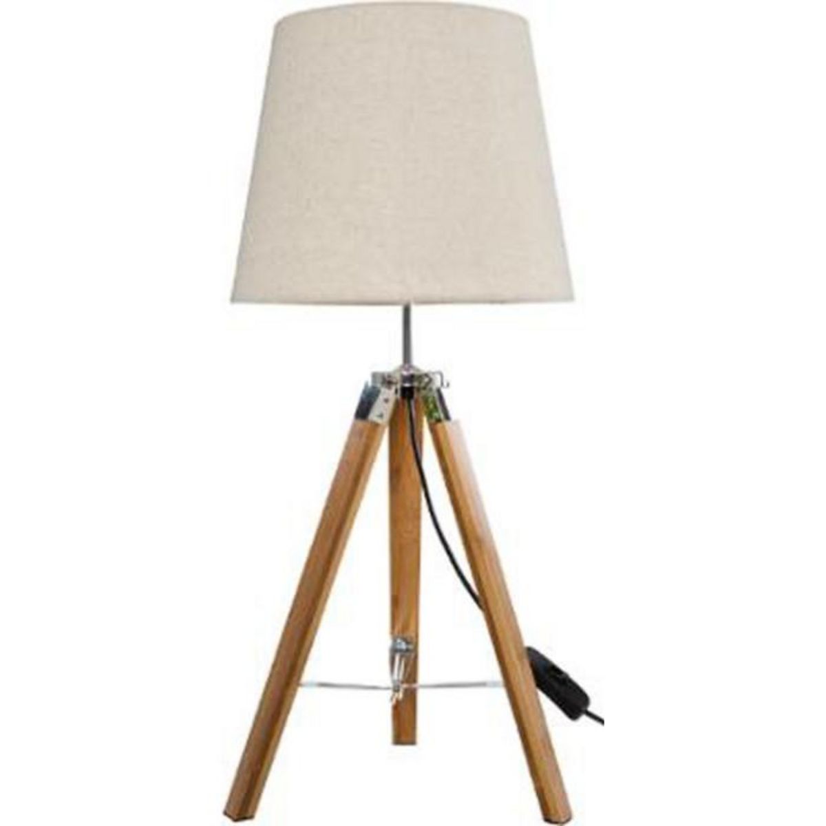 ATMOSPHERA Lampe à Poser Trépied en Bois  Runo  58cm Naturel