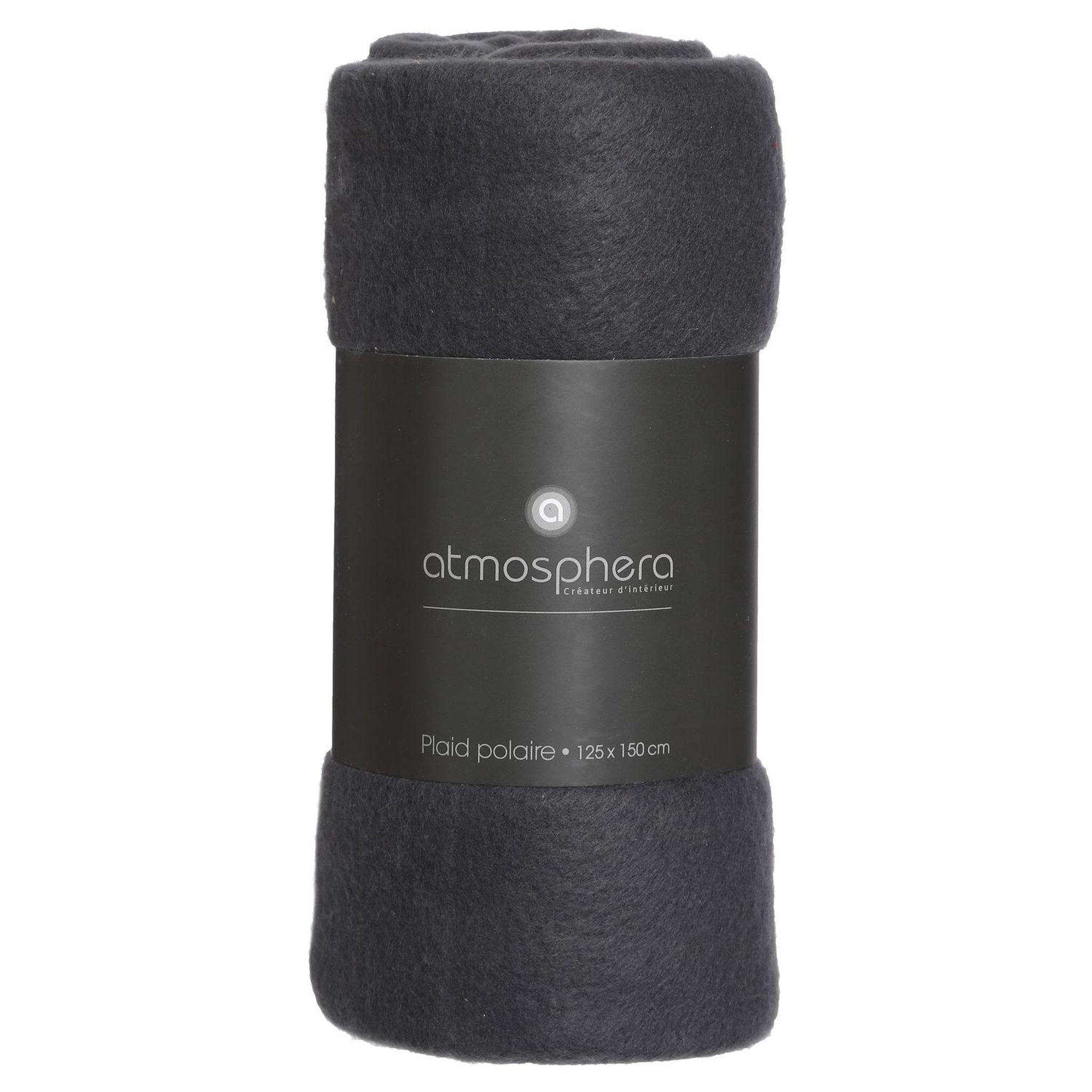 Voir la diapositive 3 : ATMOSPHERA Plaid polaire - 125 x 150 cm - gris anthracite