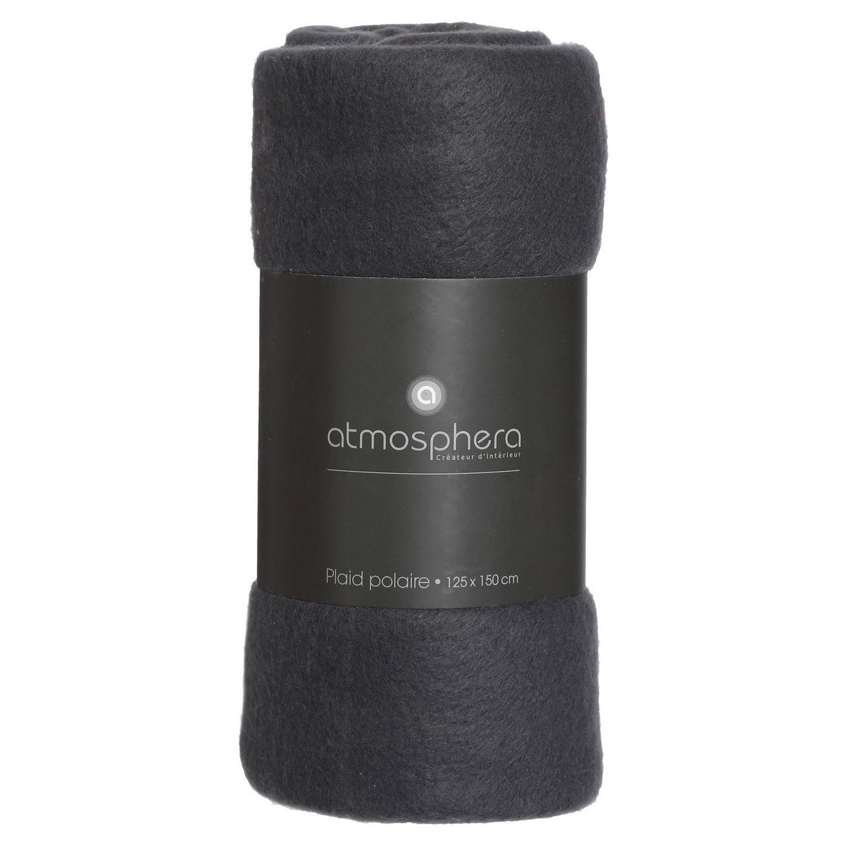 ATMOSPHERA Plaid polaire - 125 x 150 cm - Gris anthracite