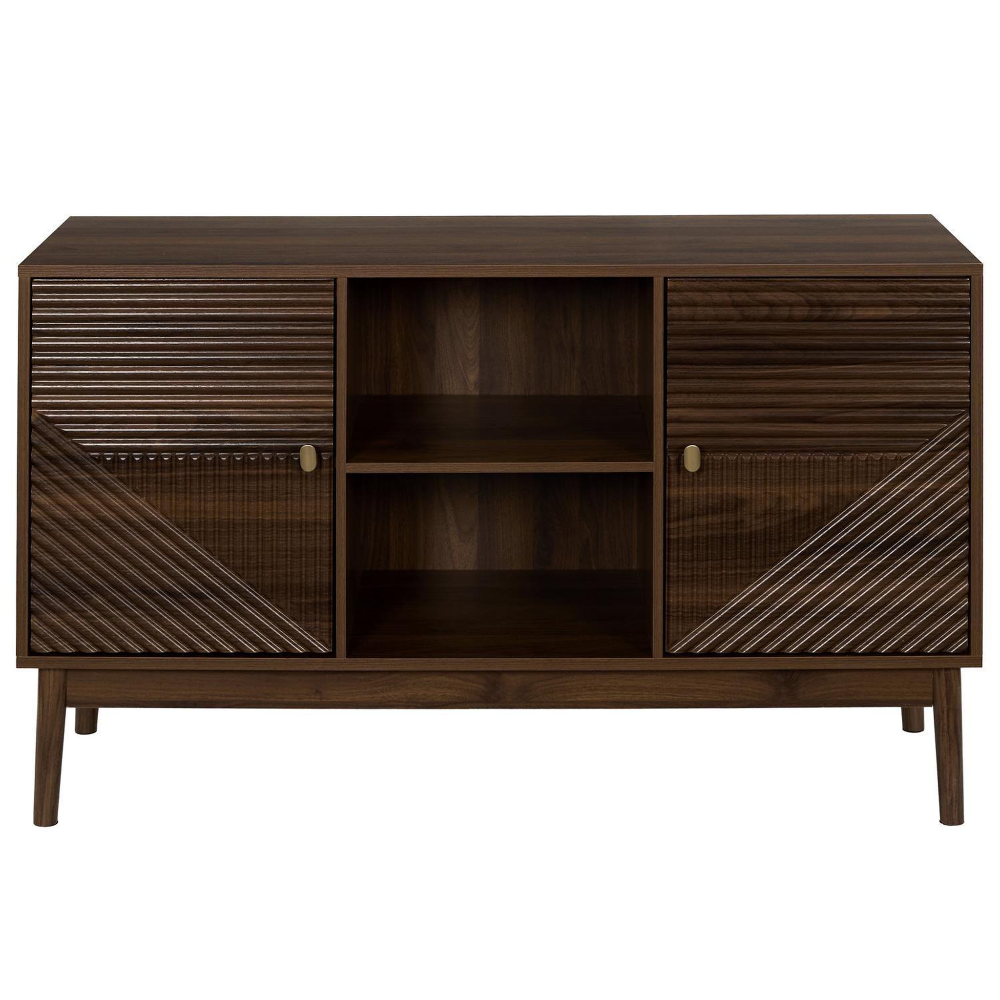 Voir la diapositive 3 : The Home Deco Factory Buffet 2 portes et 2 niches effet noyer tiffany - marron