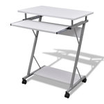 VIDAXL Bureau d'ordinateur compact avec plateau a clavier Blanc