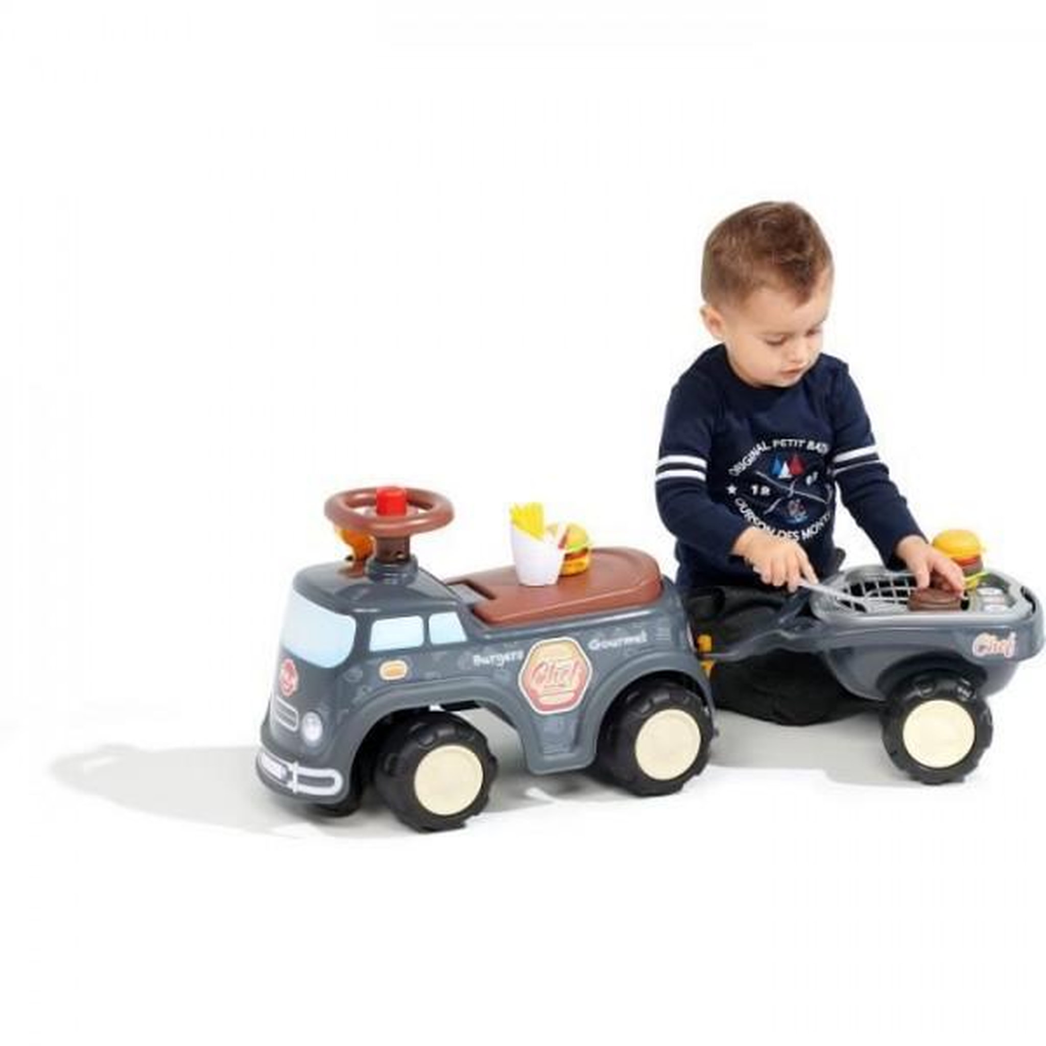 Voir la diapositive 5 : FALK Porteur Trotteur  - FALK - Food Truck - Volant directionnel - Remorque - Des 12 Mois - 100% Fabriqué en France