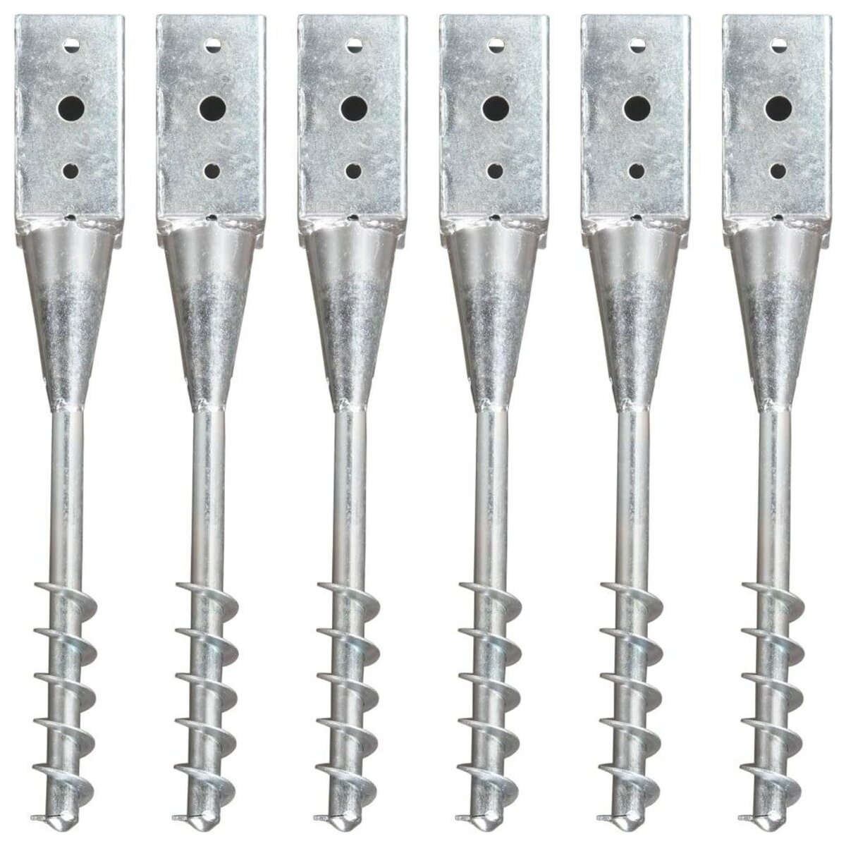 VIDAXL Piquets au sol 6 pcs Argente 10x10x57 cm Acier galvanise