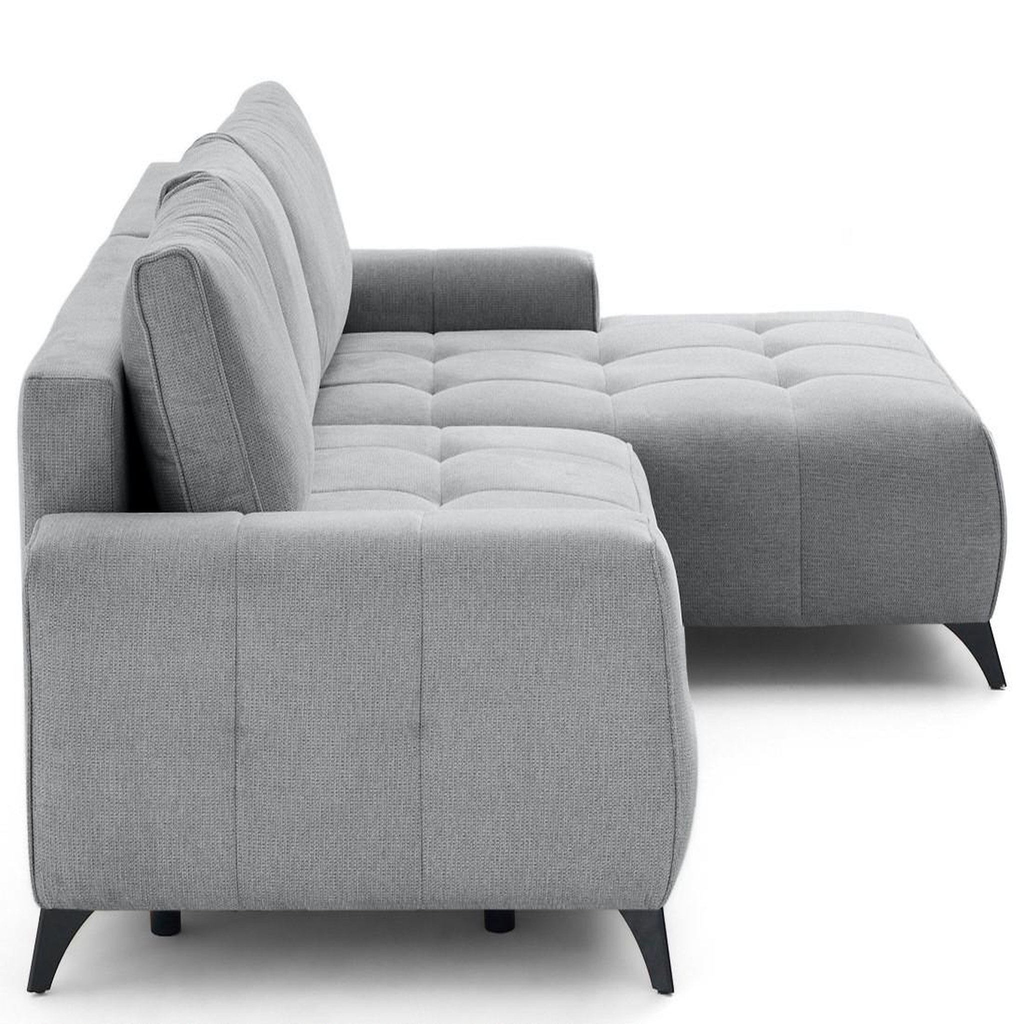 Voir la diapositive 4 : LISA DESIGN Rimini - canapé d'angle droit 4 places convertible avec coffre en tissu texturé