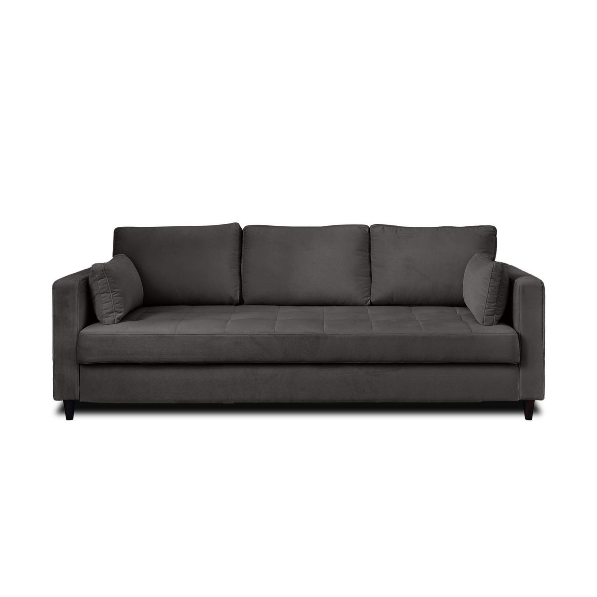 LISA DESIGN Anna - canapé droit 3 places convertible avec poche en velours