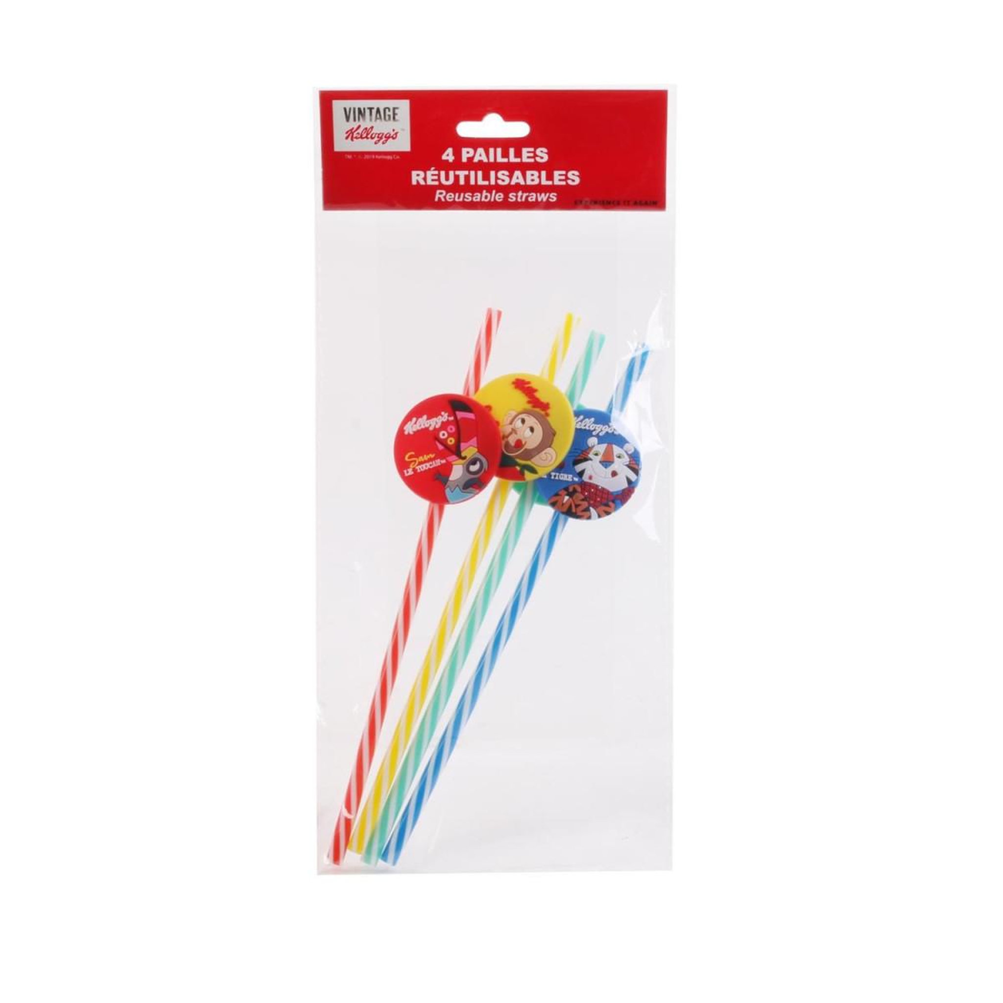 Voir la diapositive 2 : The Home Deco Factory Lot de 4 pailles réutilisables  kellogg's  23cm multicolore