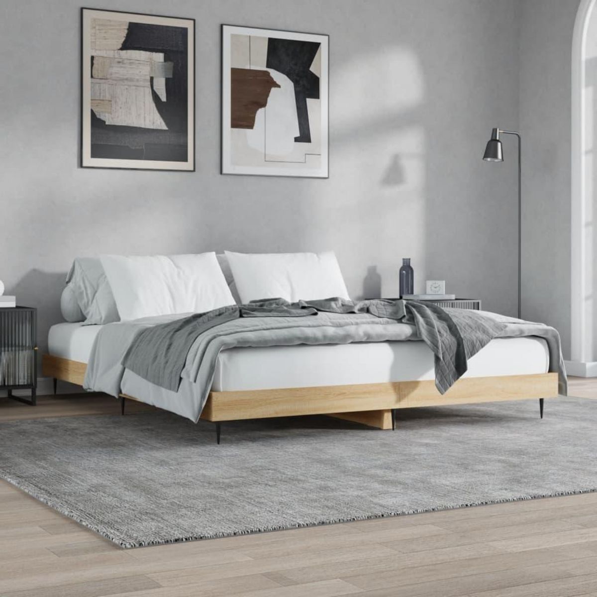 VIDAXL Cadre de lit sans matelas chene sonoma 140x200 cm