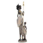 Paris Prix Statuette Déco Femme & Enfant  Tribal Masai  46cm Multicolore