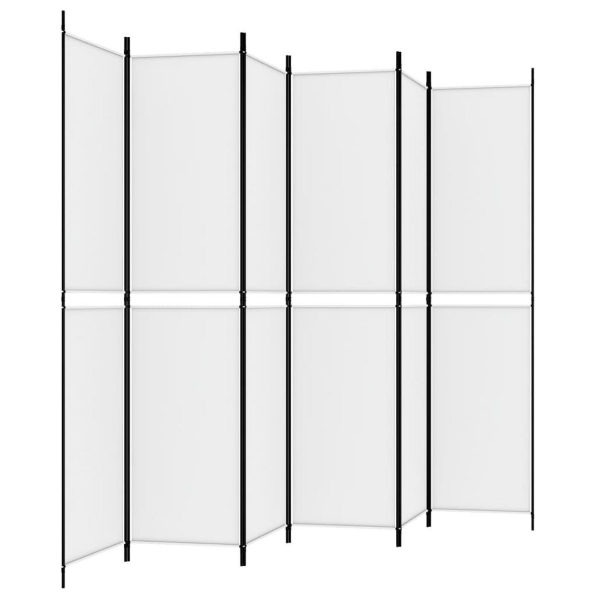 VIDAXL Cloison de separation 6 panneaux Blanc 300x220 cm Tissu