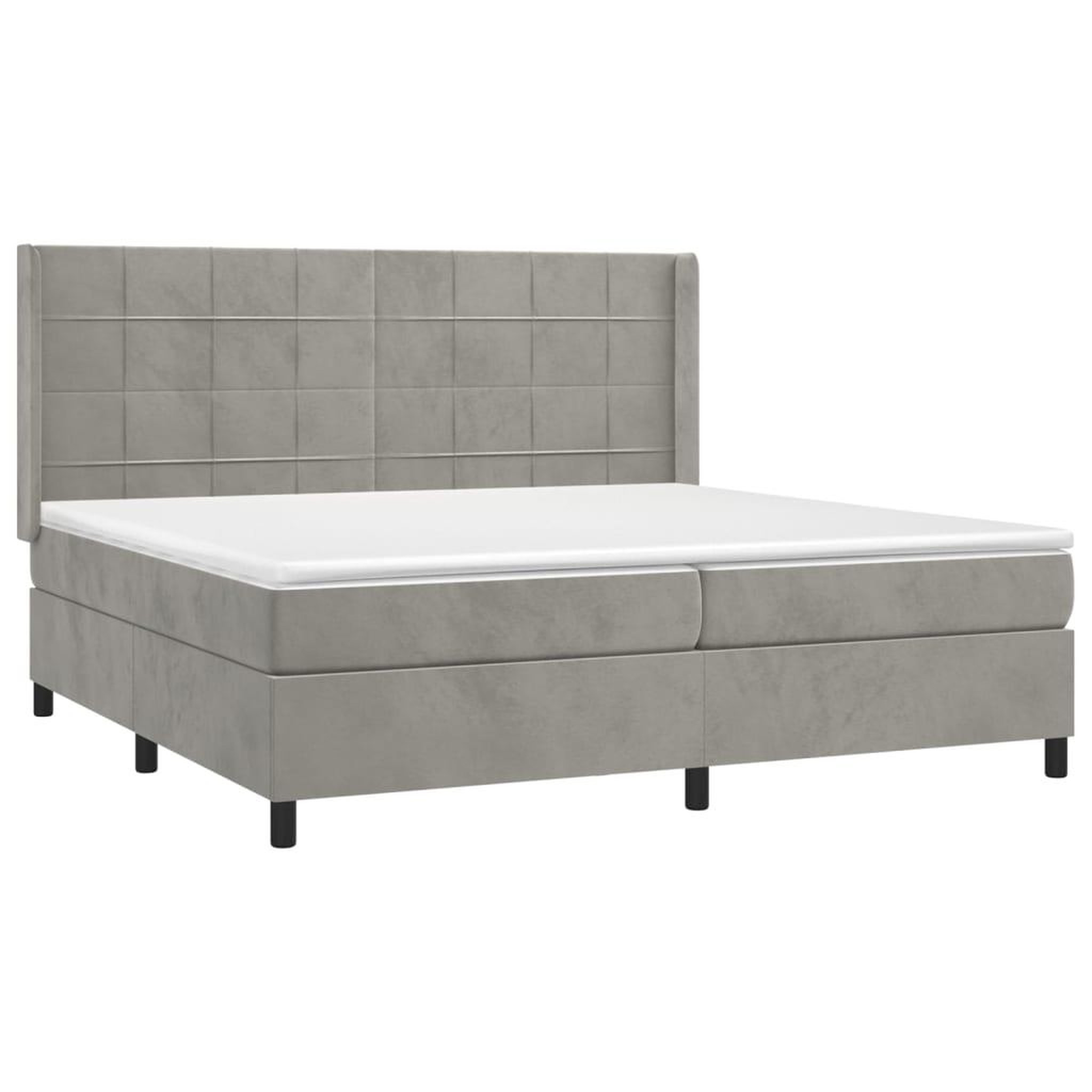 Voir la diapositive 4 : VIDAXL Sommier a lattes de lit matelas et LED Gris clair 200x200 cm