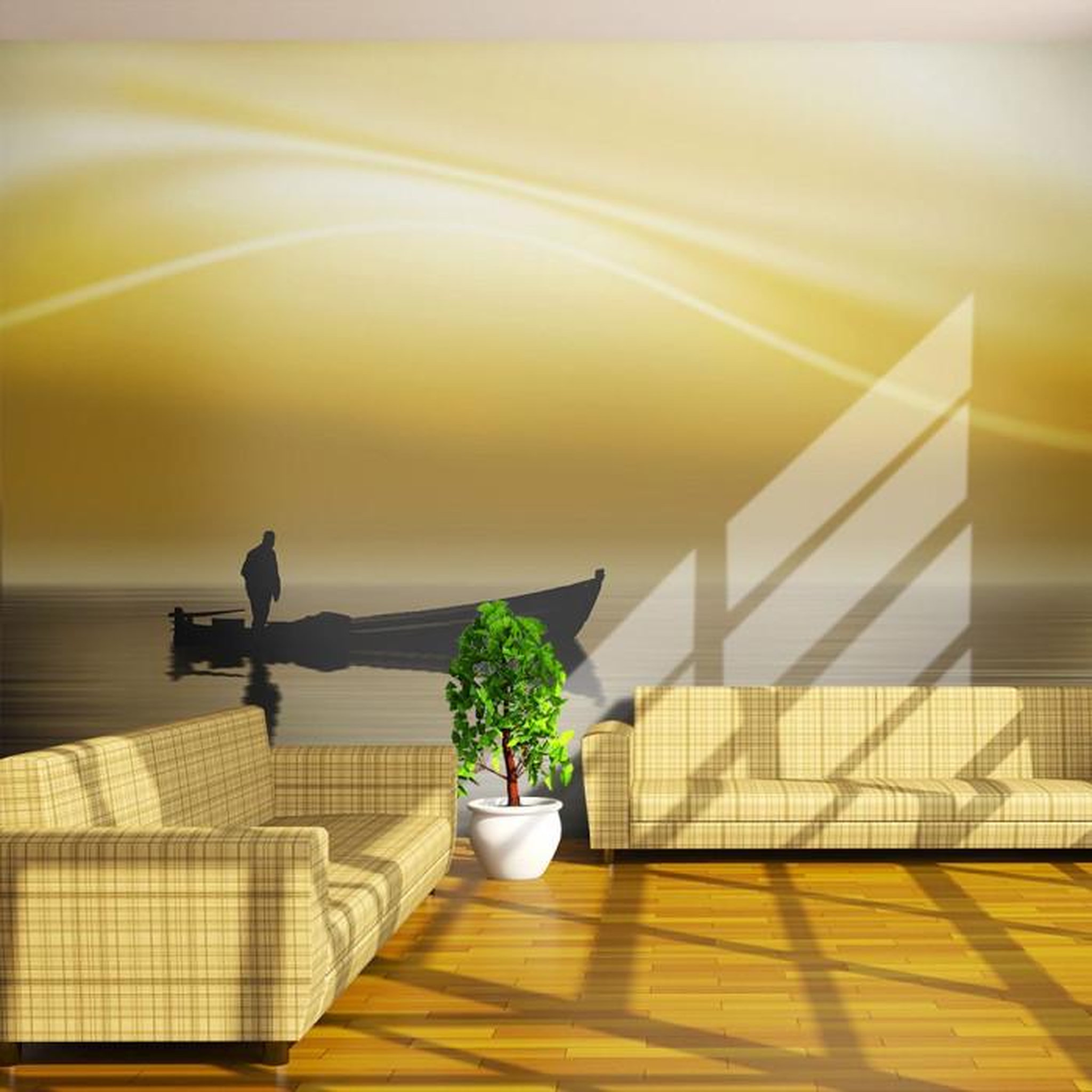 Paris Prix Papier Peint  Fishing at Sunset. Coloris disponibles : Multicolore