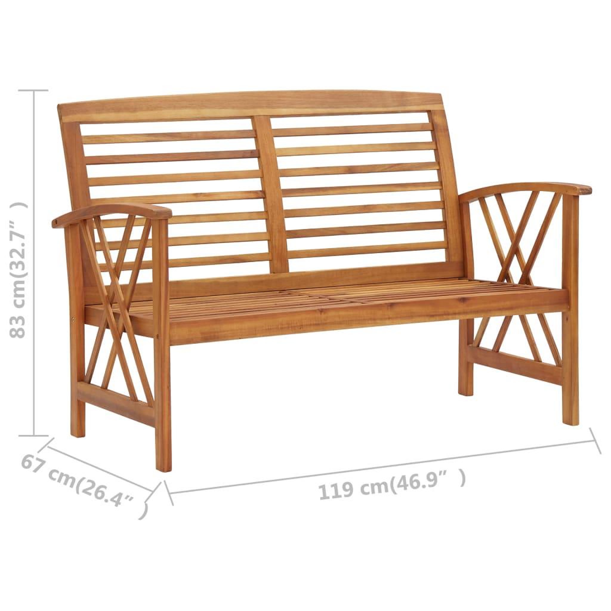 Voir la diapositive 6 : VIDAXL Salon de jardin 2 pcs Bois d'acacia solide