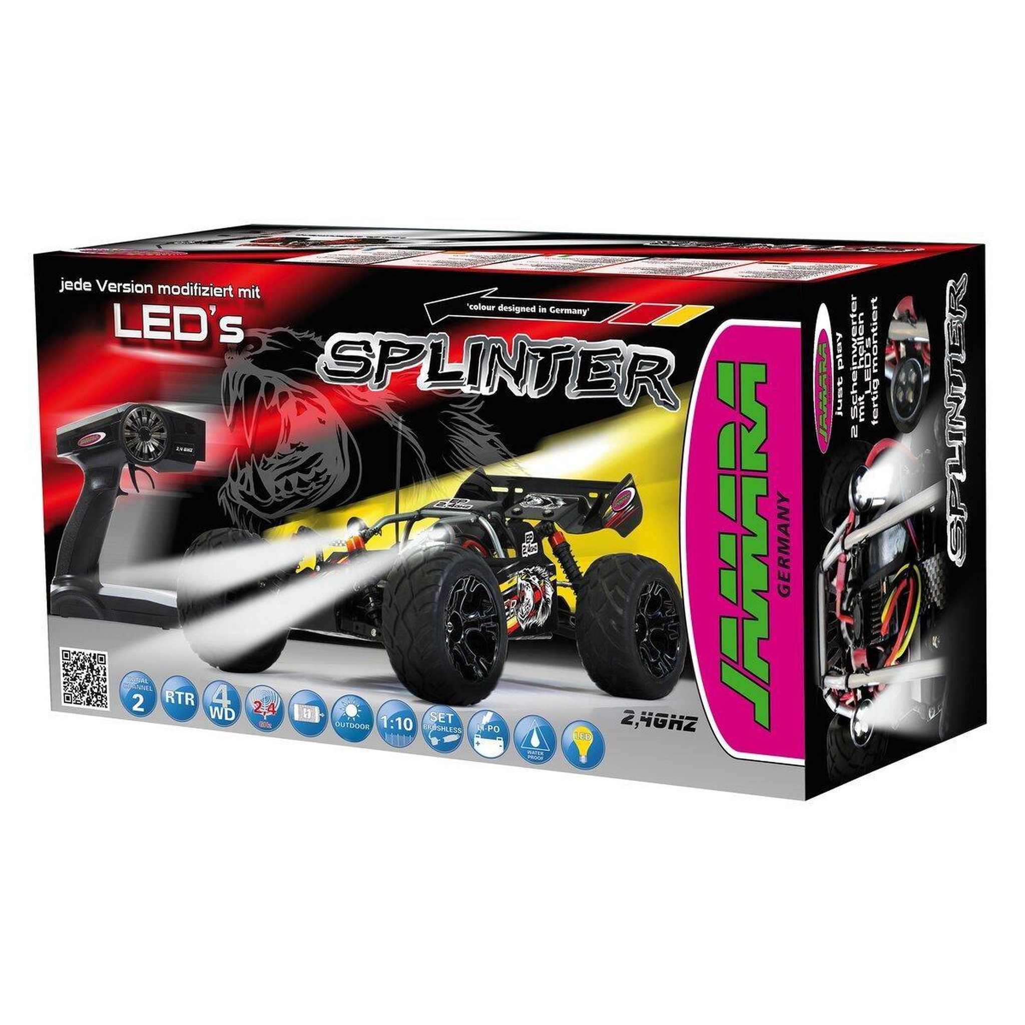Voir la diapositive 2 : Jamara Splinter desertbuggy 4wd 1:10 lipo 2,4ghz avec led