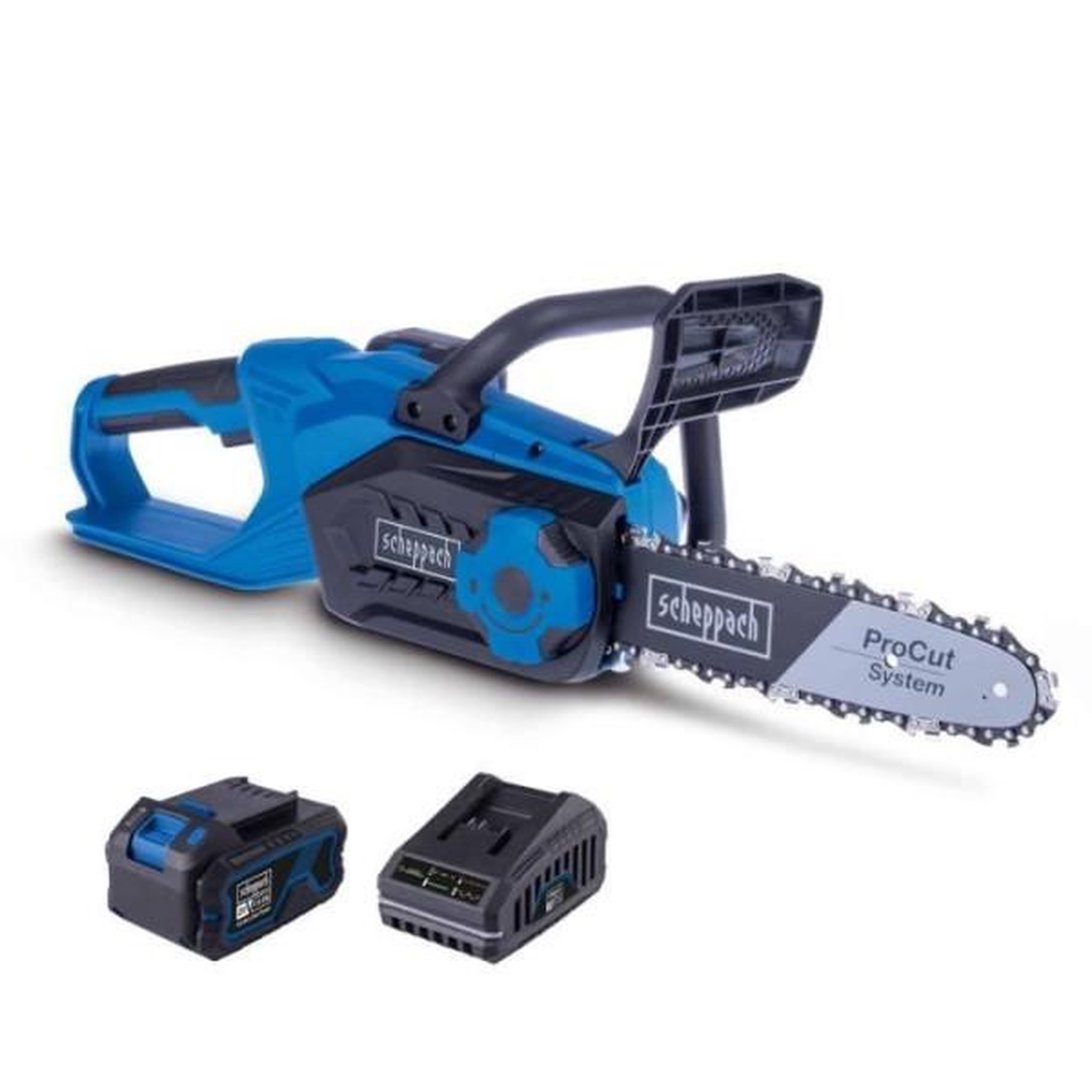 SCHEPPACH Tronçonneuse sans fil SCHEPPACH - C-CS254-X - SET L - 25,4 cm - Batterie 20V 4Ah + chargeur 2.4A