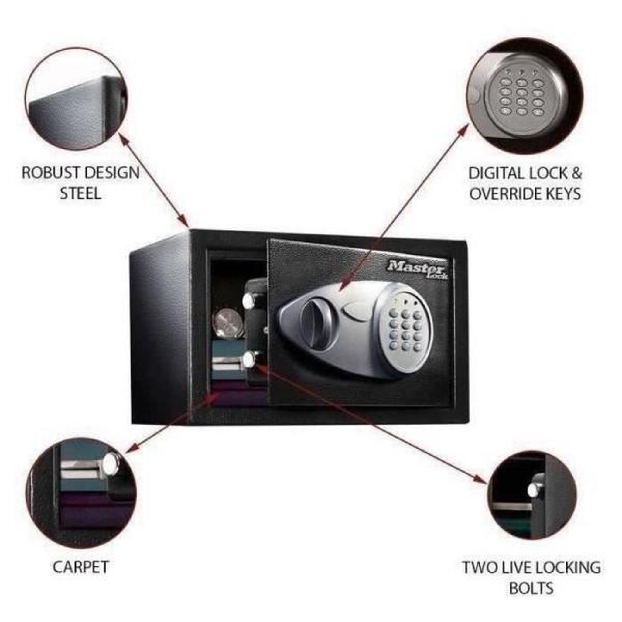 Voir la diapositive 2 : Master lock Master lock coffre fort - format m - 22,0 x 35,0x 27 cm
