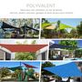 Voir la diapositive 6 : OUTSUNNY Voile d'ombrage triangulaire grande taille 6 x 6 x 6 m polyéthylène haute densité résistant aux UV crème