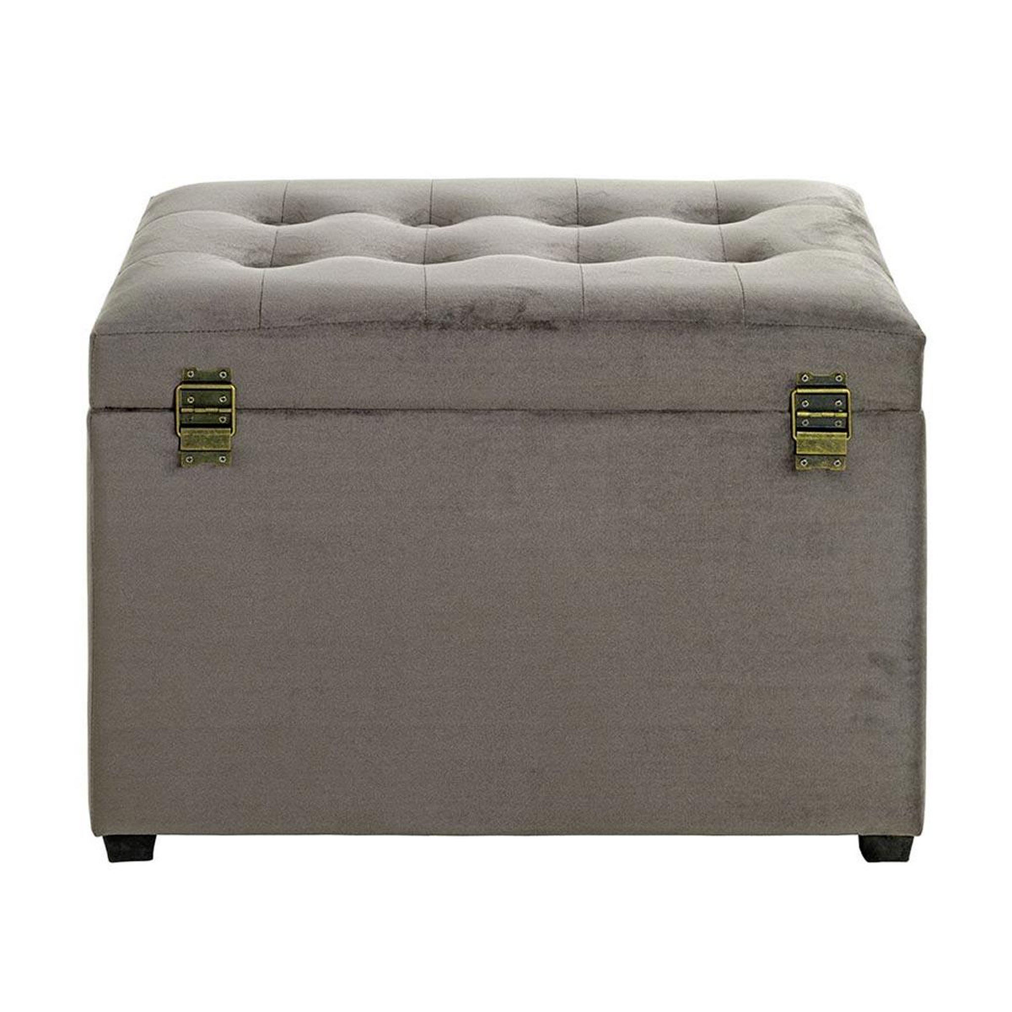Voir la diapositive 4 : Paris Prix Banc coffre de rangement matelassé  samy  58cm anthracite