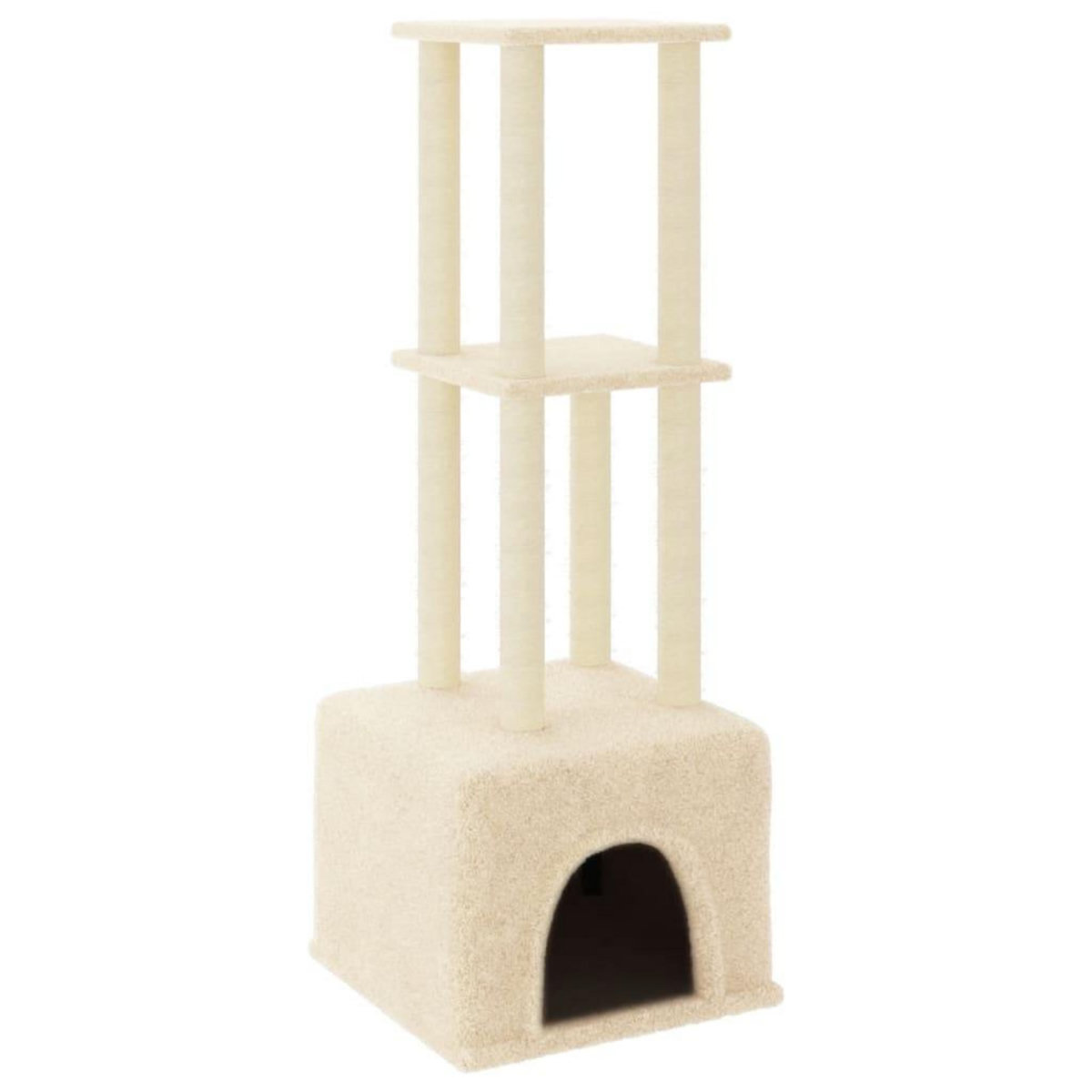 VIDAXL Arbre a chat avec griffoirs en sisal Creme 133,5 cm