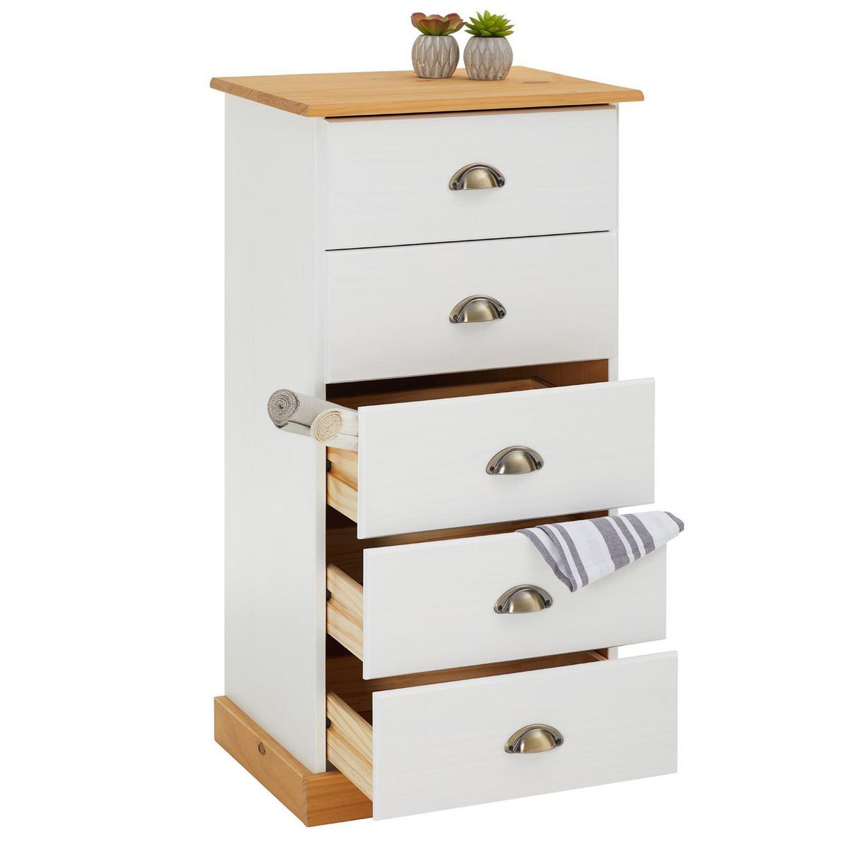 IDIMEX Chiffonnier PARIS en pin massif, 5 tiroirs