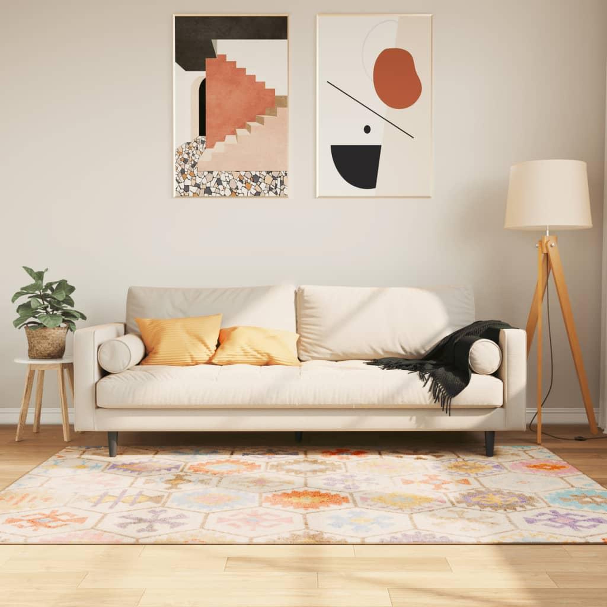 VIDAXL Tapis lavable multicolore 120x180 cm antiderapant