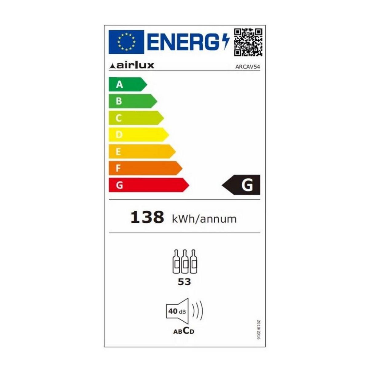 Airlux Cave à vin de service 54 bouteilles - arcav54