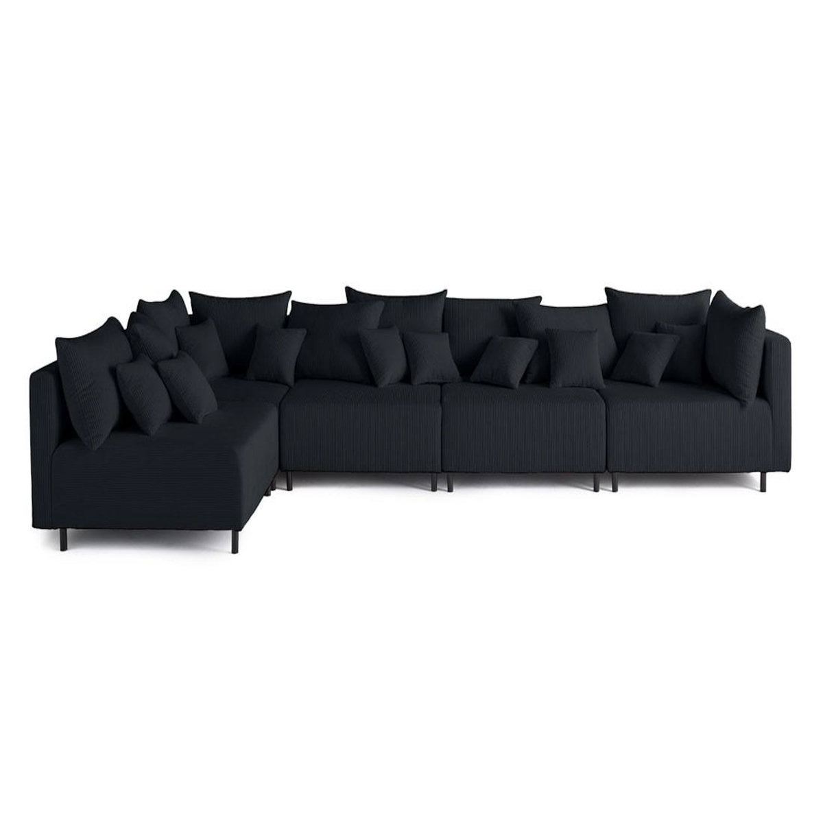 LISA DESIGN Edinburg - canapé modulable d'angle réversible 5 places - en velours côtelé